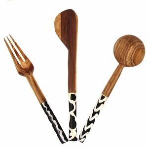 OLIVE WOOD APPETIZER SET OF 3 (FORK, SPOON, SPREADER